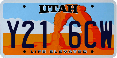 UT license plate Y216CW