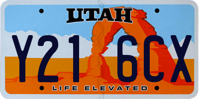 UT license plate Y216CX