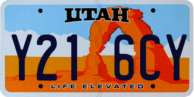 UT license plate Y216CY