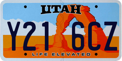 UT license plate Y216CZ