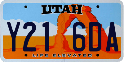 UT license plate Y216DA