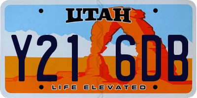 UT license plate Y216DB