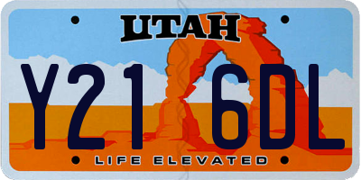 UT license plate Y216DL