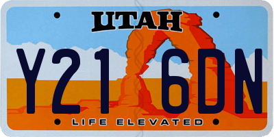 UT license plate Y216DN