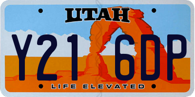 UT license plate Y216DP