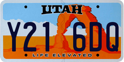 UT license plate Y216DQ