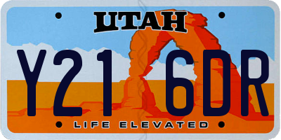 UT license plate Y216DR