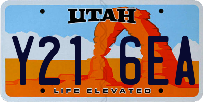 UT license plate Y216EA