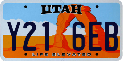 UT license plate Y216EB