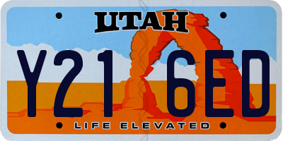 UT license plate Y216ED