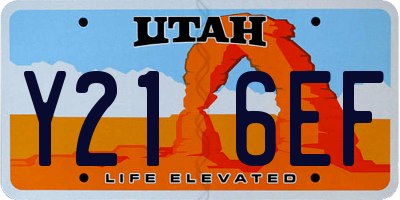 UT license plate Y216EF