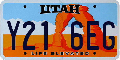 UT license plate Y216EG