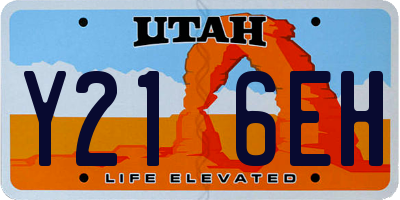 UT license plate Y216EH