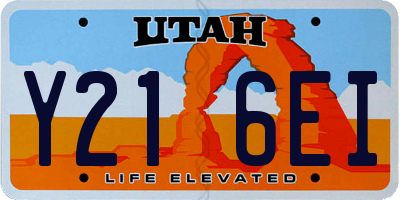 UT license plate Y216EI