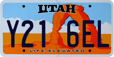 UT license plate Y216EL