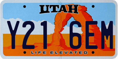 UT license plate Y216EM