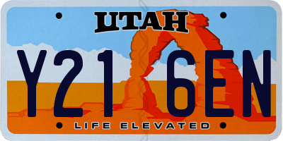 UT license plate Y216EN