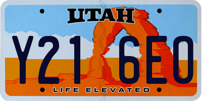UT license plate Y216EO