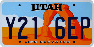 UT license plate Y216EP