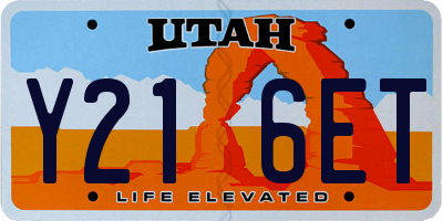 UT license plate Y216ET