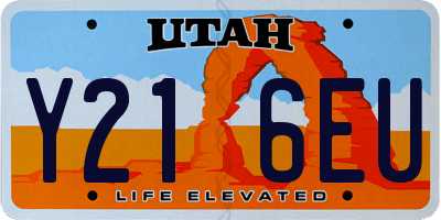 UT license plate Y216EU