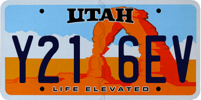 UT license plate Y216EV