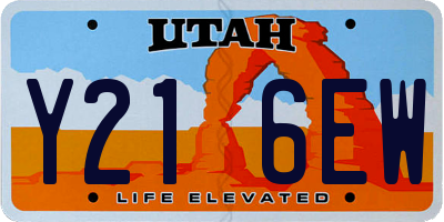 UT license plate Y216EW