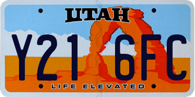 UT license plate Y216FC