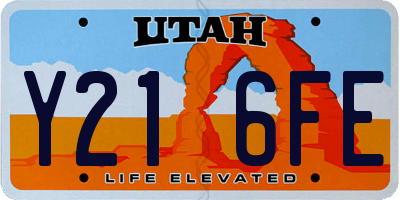 UT license plate Y216FE
