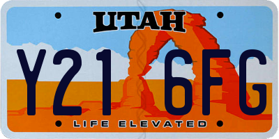 UT license plate Y216FG