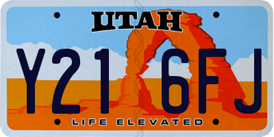 UT license plate Y216FJ