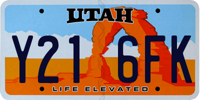 UT license plate Y216FK