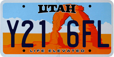 UT license plate Y216FL