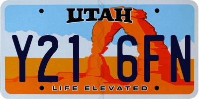 UT license plate Y216FN