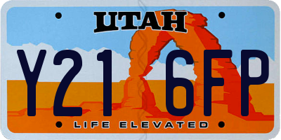 UT license plate Y216FP