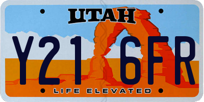 UT license plate Y216FR