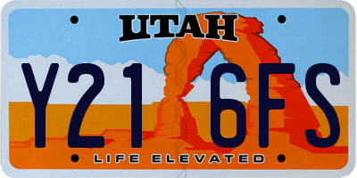 UT license plate Y216FS