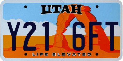 UT license plate Y216FT