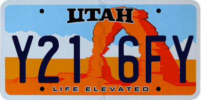 UT license plate Y216FY