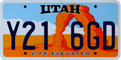 UT license plate Y216GD