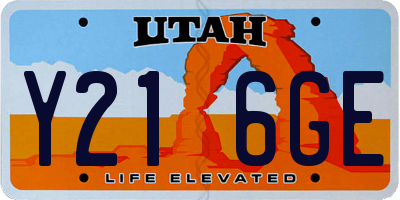 UT license plate Y216GE