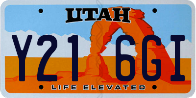 UT license plate Y216GI