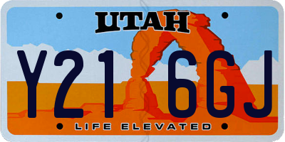 UT license plate Y216GJ