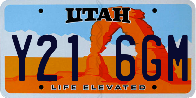 UT license plate Y216GM