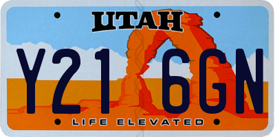 UT license plate Y216GN