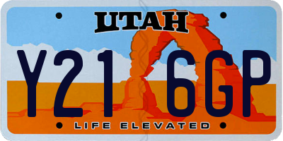 UT license plate Y216GP