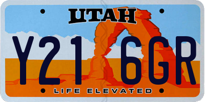 UT license plate Y216GR