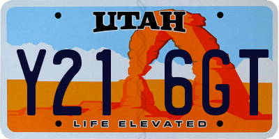UT license plate Y216GT