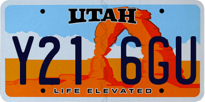 UT license plate Y216GU
