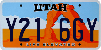 UT license plate Y216GY